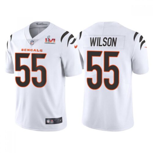 686238a287e25_1 Men's Cincinnati Bengals #55 Logan Wilson 2022 White Super Bowl LVI Vapor Limited Stitched Jersey