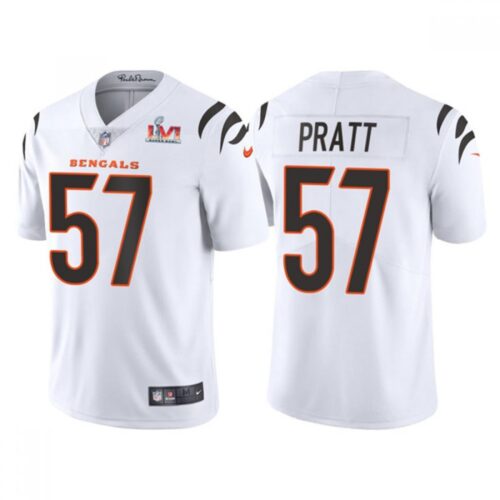 686238ac118a6_1 Men's Cincinnati Bengals #57 Germaine Pratt 2022 White Super Bowl LVI Vapor Limited Stitched Jersey