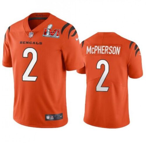 686238f795653_1 Men's Cincinnati Bengals #2 Evan McPherson 2022 Orange Super Bowl LVI Vapor Limited Stitched Jersey