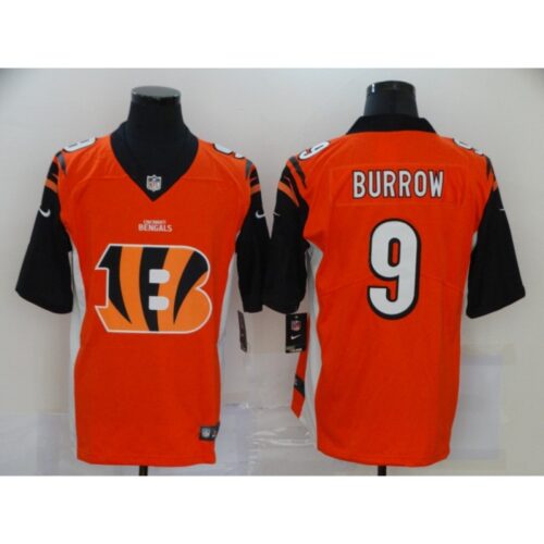 686239491370c_1 Men's Cincinnati Bengals #9 Joe Burrow Orange Team Big Logo Limited Stitched NFL Jersey