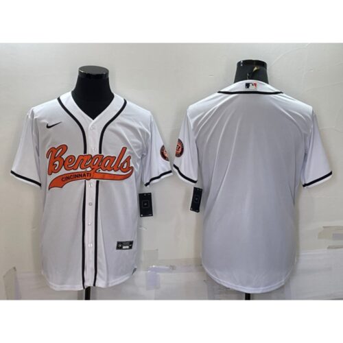 6862399249b39_1 Men's Cincinnati Bengals Blank White With Patch Cool Base Stitched Baseball Jersey