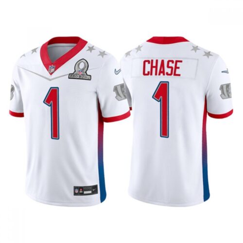 6862399c0d436_1 Men's Cincinnati Bengals #1 Ja'Marr Chase 2022 White AFC Pro Bowl Stitched Jersey