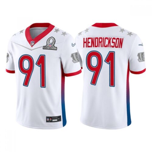 686239b0148f6_1 Men's Cincinnati Bengals #91 Trey Hendrickson 2022 White AFC Pro Bowl Stitched Jersey