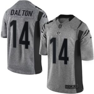 686239c5e9fb1_1 Bengals #14 Andy Dalton Gray Men's Stitched NFL Limited Gridiron Gray Jersey