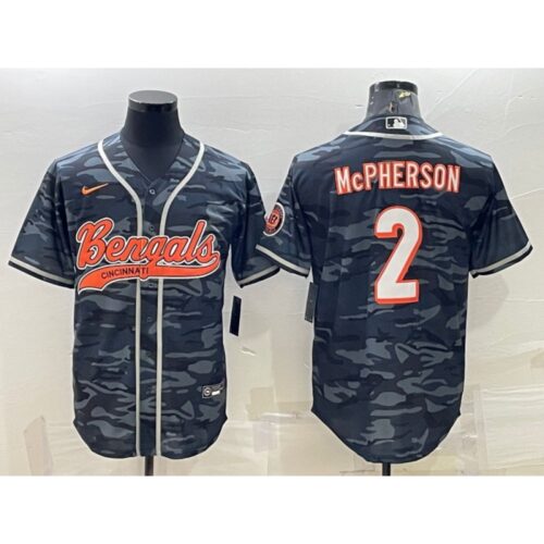 68623a13750c0_1 Men's Cincinnati Bengals #2 Evan McPherson Grey Camo With Patch Cool Base Stitched Baseball Jersey