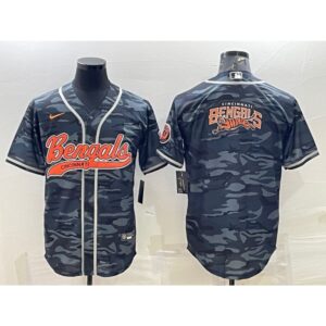 68623a2498b98_1 Men's Cincinnati Bengals Grey Camo Team Big Logo With Patch Cool Base Stitched Baseball Jersey