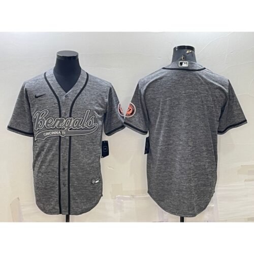 68623a2dcdeb0_1 Men's Cincinnati Bengals Blank Grey With Patch Cool Base Stitched Baseball Jersey