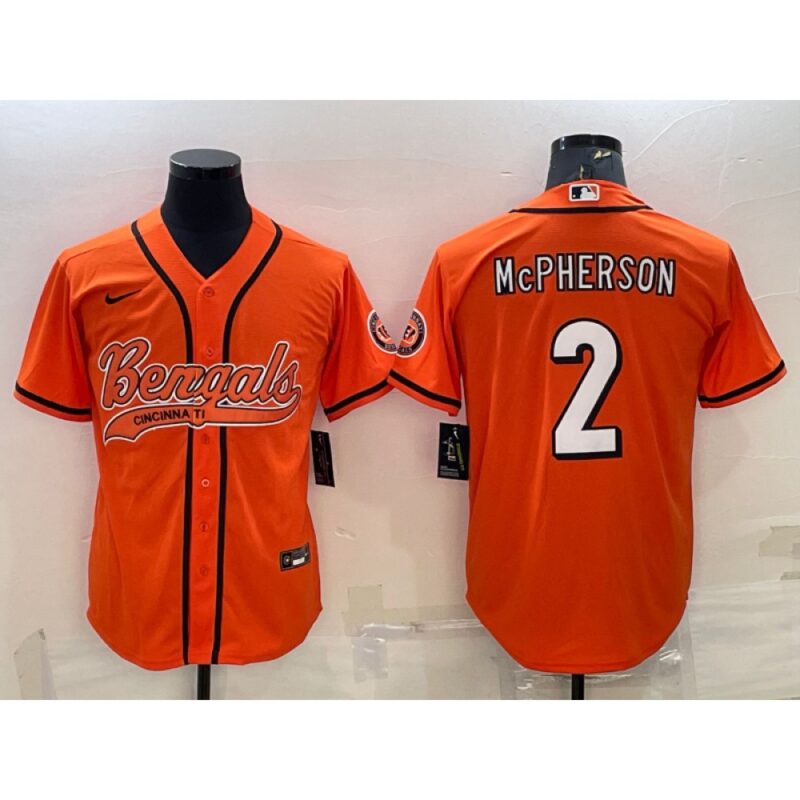 68623a53df954_1 Men's Cincinnati Bengals #2 Evan McPherson Orange With Patch Cool Base Stitched Baseball Jersey