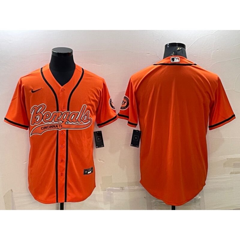 68623a5a6c141_1 Men's Cincinnati Bengals Blank Orange With Patch Cool Base Stitched Baseball Jersey