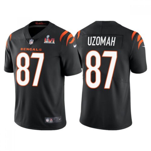 68623acce84c7_1 Men's Cincinnati Bengals #87 C.J. Uzomah 2022 Black Super Bowl LVI Vapor Limited Stitched Jersey