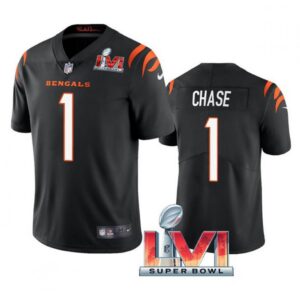 68623be9af9a8_1 Men's Cincinnati Bengals #1 Ja'Marr Chase 2022 Black Super Bowl LVI Vapor Limited Stitched Jersey