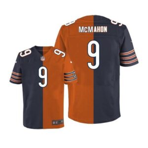 686240214e1ab_1 Bears #9 Jim McMahon Navy Blue/Orange Men's Stitched NFL Elite Split Jersey