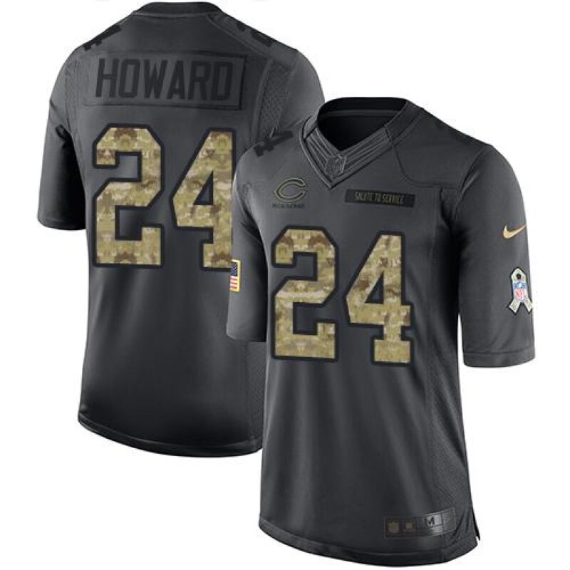 686241a05fc1f_1 Bears #24 Jordan Howard Black Men's Stitched NFL Limited 2016 Salute to Service Jersey