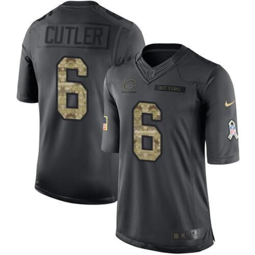 Bears #6 Jay Cutler Black Men's Stitched NFL Limited 2016 Salute to Service Jersey