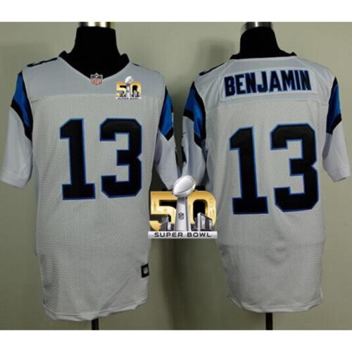 686242583fde4_1 Panthers #13 Kelvin Benjamin White Super Bowl 50 Men's Stitched NFL Elite Jersey