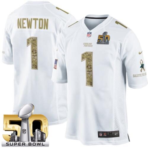 686242b9ba96d_1 Panthers #1 Cam Newton White Super Bowl 50 Men's Stitched NFL Limited Salute to Service Jersey