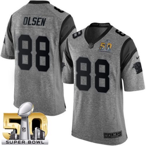 6862432bb9418_1 Panthers #88 Greg Olsen Gray Super Bowl 50 Men's Stitched NFL Limited Gridiron Gray Jersey