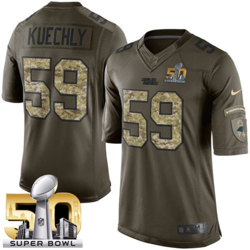6862436d8e5ae_1 Panthers #59 Luke Kuechly Green Super Bowl 50 Men's Stitched NFL Limited Salute to Service Jersey