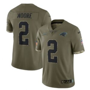 686243c7d0c23_1 Men's Carolina Panthers #2 D.J. Moore Olive 2022 Salute To Service Limited Stitched Jersey
