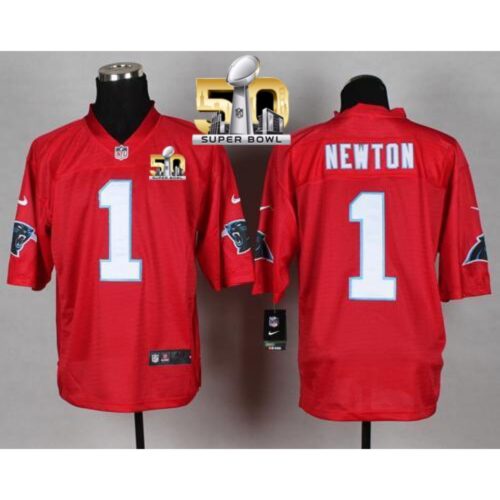 686243f10a44d_1 Panthers #1 Cam Newton Red Super Bowl 50 Men's Stitched NFL Elite QB Practice Jersey