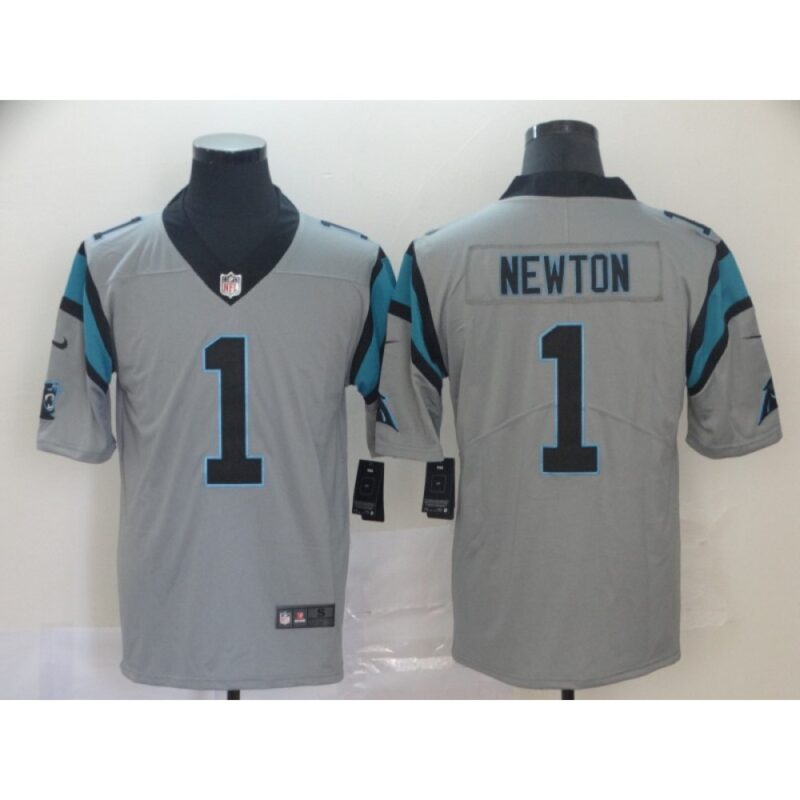 686243f7dbf23_1 Men's Carolina Panthers #1 Cam Newton Silver Inverted Legend Stitched NFL Jersey