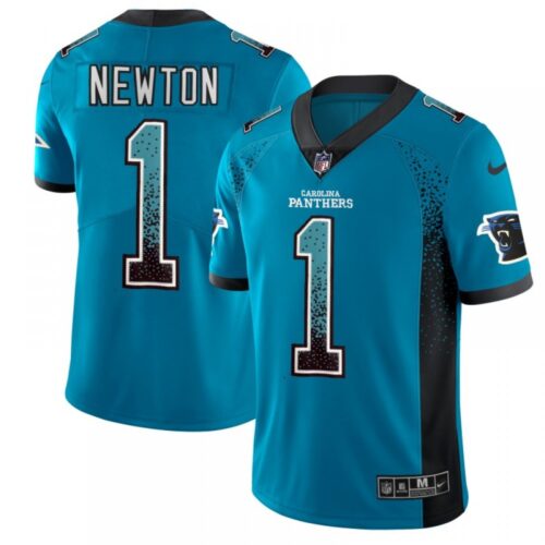 6862440f22231_1 Men's Carolina Panthers #1 Cam Newton Blue 2018 Drift Fashion Color Rush Limited Stitched NFL Jersey