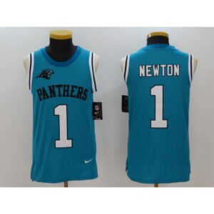 686244125ba7b_1 Men's Carolina Panthers #1 Cam Newton Blue Alternate Stitched NFL Limited Rush Tank Top Jersey