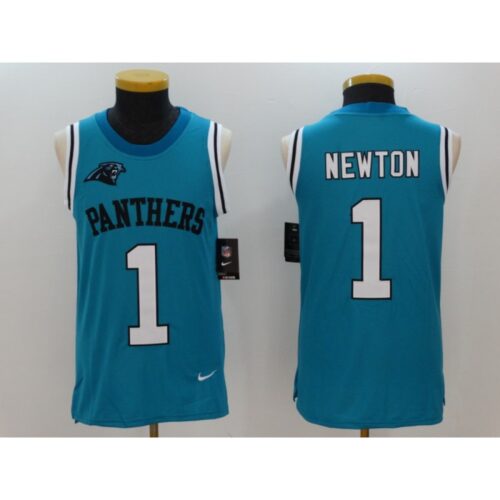 686244125ba7b_1 Men's Carolina Panthers #1 Cam Newton Blue Alternate Stitched NFL Limited Rush Tank Top Jersey