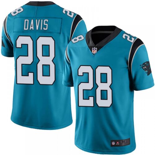 686244403493c_1 Men's Carolina Panthers #28 Mike Davis Blue Vapor Untouchable Limited Stitched Jersey