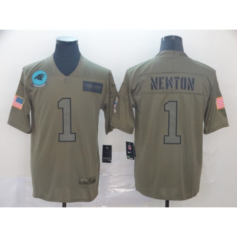 686244afc9c60_1 Men's Carolina Panthers #1 Cam Newton 2019 Camo Salute To Service Limited Stitched NFL Jersey