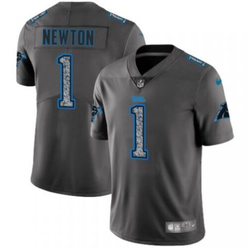 686244c3a5d90_1 Men's Carolina Panthers #1 Cam Newton 2019 Gray Fashion Static Limited Stitched NFL Jersey