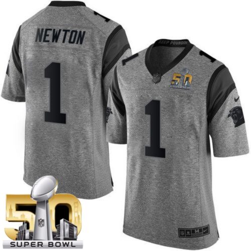 686244c767297_1 Panthers #1 Cam Newton Gray Super Bowl 50 Men's Stitched NFL Limited Gridiron Gray Jersey