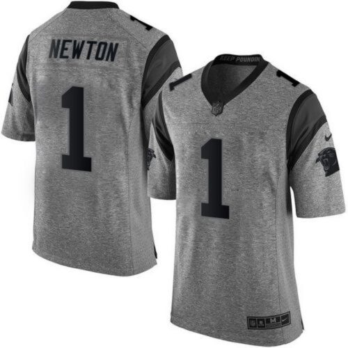 686244ca90743_1 Panthers #1 Cam Newton Gray Men's Stitched NFL Limited Gridiron Gray Jersey