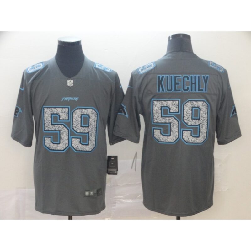 686244dde380b_1 Men's Carolina Panthers #59 Luke Kuechly 2019 Gray Fashion Static Limited Stitched NFL Jersey