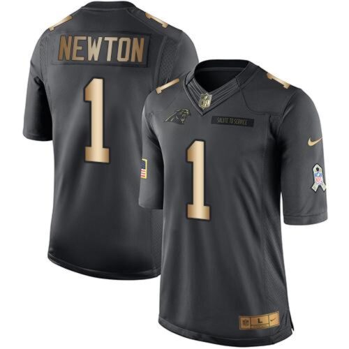 686244fece8b3_1 Panthers #1 Cam Newton Black Men's Stitched NFL Limited Gold Salute To Service Jersey