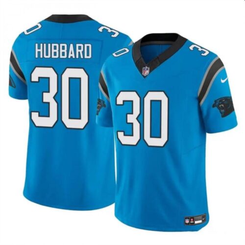 68624516564f5_1 Men's Carolina Panthers #30 Chuba Hubbard Blue 2023 F.U.S.E. Vapor Limited Stitched Football Jersey
