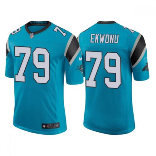 686245255035e_1 Men's Carolina Panthers #79 Ikem Ekwonu 2022 Blue Stitched Jersey