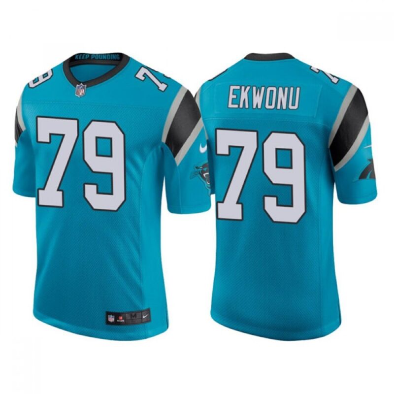 686245255035e_1 Men's Carolina Panthers #79 Ikem Ekwonu 2022 Blue Stitched Jersey
