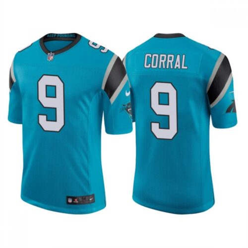 6862452877f25_1 Men's Carolina Panthers #9 Matt Corral 2022 Blue Stitched Jersey