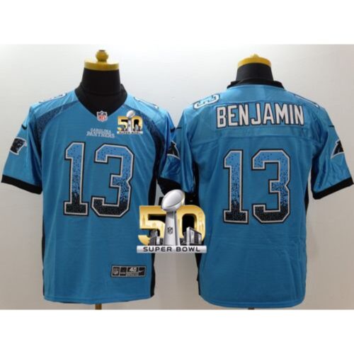 6862453a03456_1 Panthers #13 Kelvin Benjamin Blue Alternate Super Bowl 50 Men's Stitched NFL Elite Drift Fashion Jersey