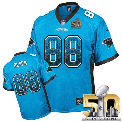 6862458788774_1 Panthers #88 Greg Olsen Blue Alternate Super Bowl 50 Men's Stitched NFL Elite Drift Fashion Jersey