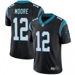 686245ac43e86_1 Men's Carolina Panthers #12 DJ Moore Black Vapor Untouchable Limited Stitched Jersey