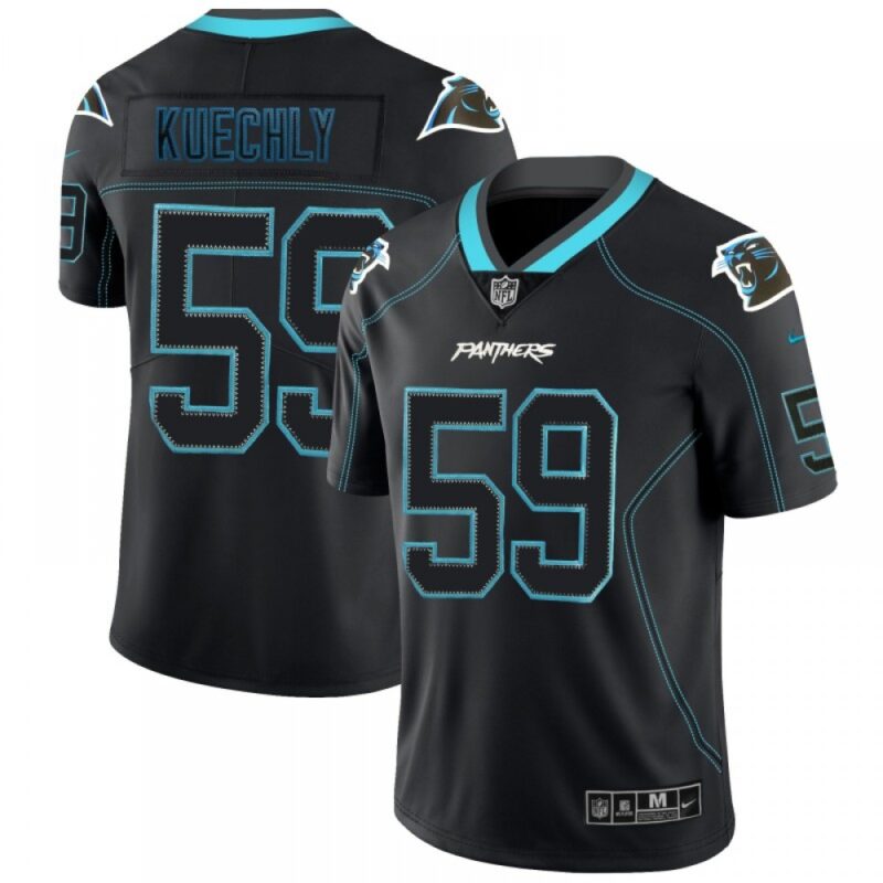 6862464c922c1_1 Men's Carolina Panthers #59 Luke Kuechly NFL 2018 Lights Out Black Color Rush Limited Jersey
