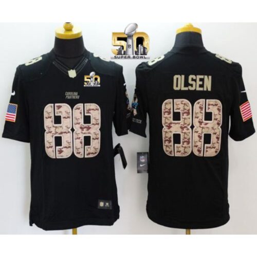 6862469849d9e_1 Panthers #88 Greg Olsen Black Super Bowl 50 Men's Stitched NFL Limited Salute to Service Jersey