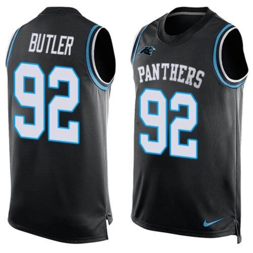 686246a1e7414_1 Panthers #92 Vernon Butler Black Team Color Men's Stitched NFL Limited Tank Top Jersey