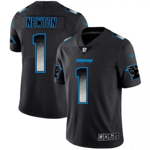 6862475362b96_1 Men's Carolina Panthers #1 Cam Newton Black 2019 Smoke Fashion Limited Stitched NFL Jersey