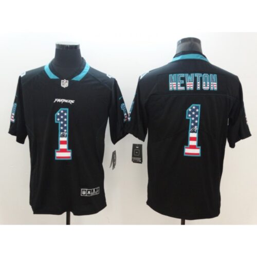 6862475a421c3_1 Men's Carolina Panthers #1 Cam Newton Black 2018 USA Flag Color Rush Limited Fashion NFL Stitched Jersey