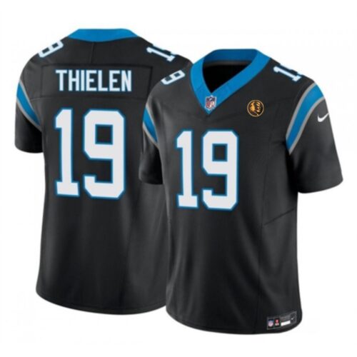 68624772b528c_1 Men's Carolina Panthers #19 Adam Thielen Black 2023 F.U.S.E. With John Madden Patch Vapor Limited Stitched Football Jersey