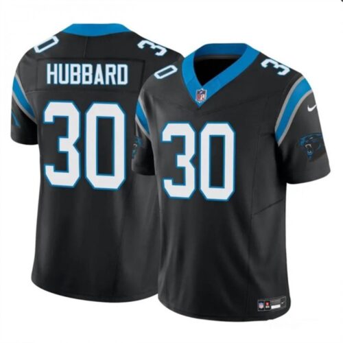 68624775f12f1_1 Men's Carolina Panthers #30 Chuba Hubbard Black 2023 F.U.S.E. Vapor Limited Stitched Football Jersey