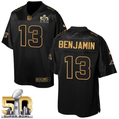686247b4d5dd5_1 Panthers #13 Kelvin Benjamin Black Super Bowl 50 Men's Stitched NFL Elite Pro Line Gold Collection Jersey